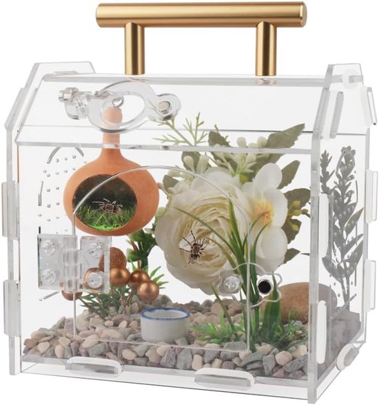 PawHut Terrarium voor Reptielen - Voedingsbox van Glas voor Amfibieën