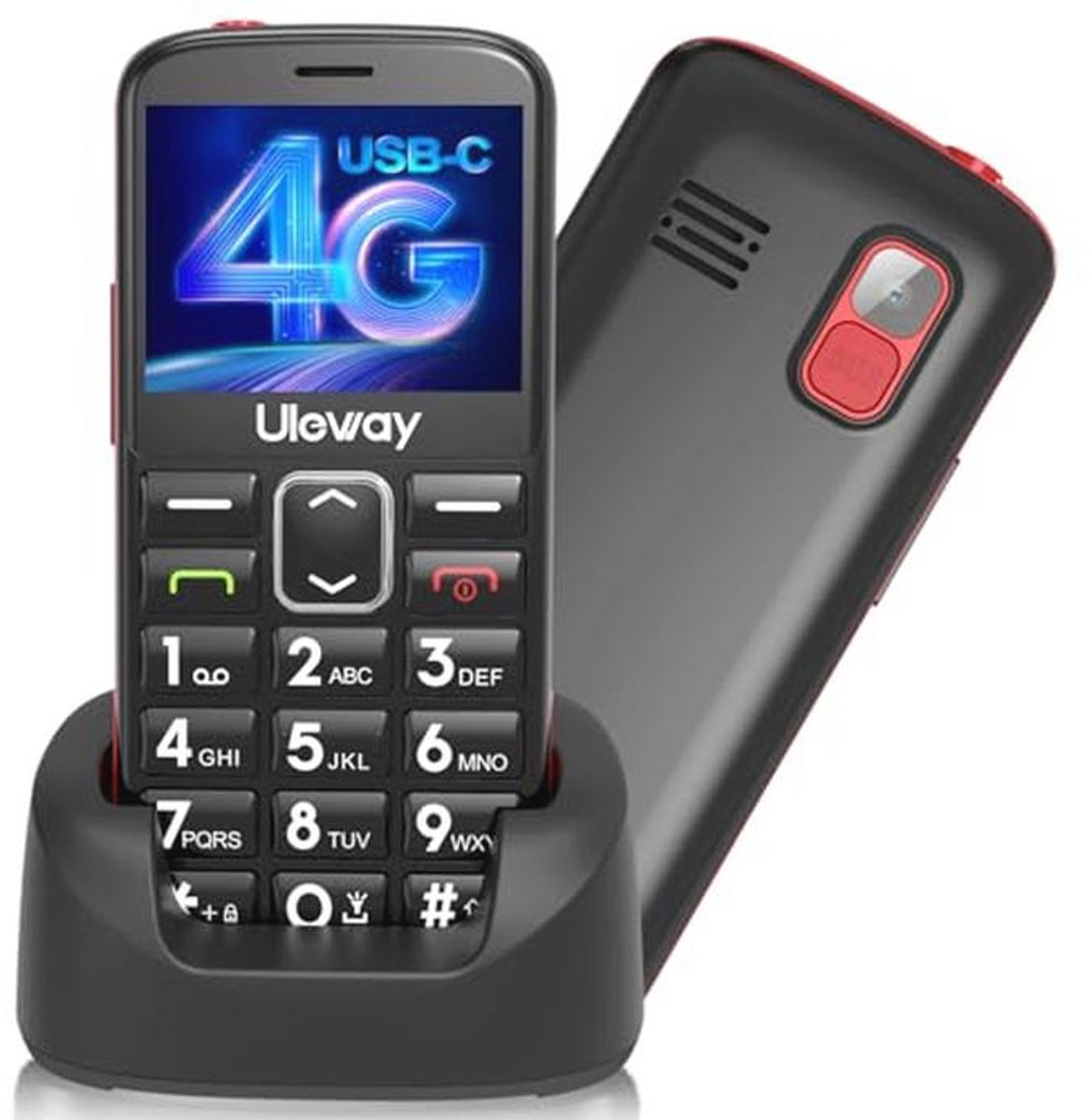 4G Mobiele Telefoon voor Senioren met Lange Stand-by-tijd en Grote Toetsen
