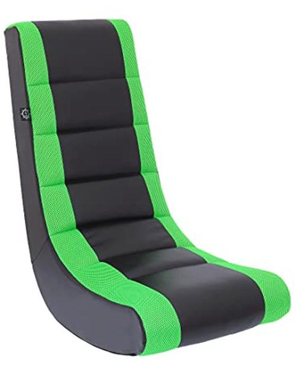Videogame Rocker Stoel met Neon Groen Racing Stripe