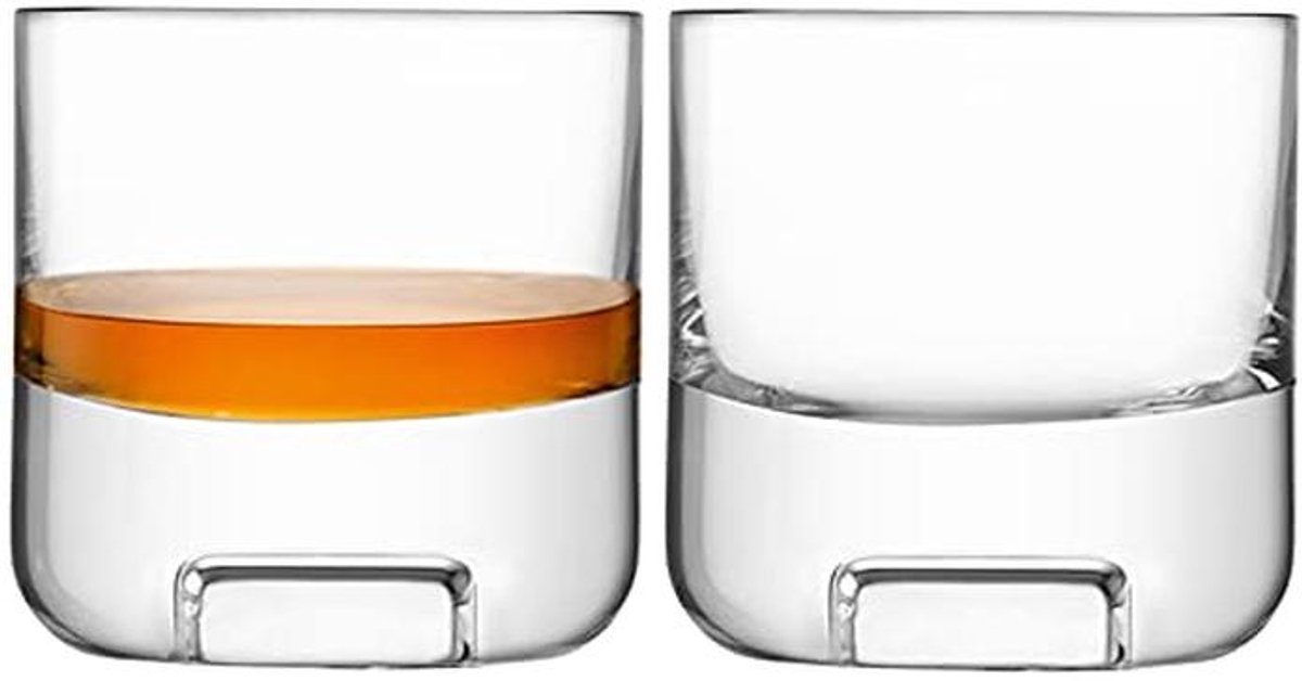 Whisky Tumbler Set van 2 - 240ml Mondgeblazen en Handgemaakt Glas