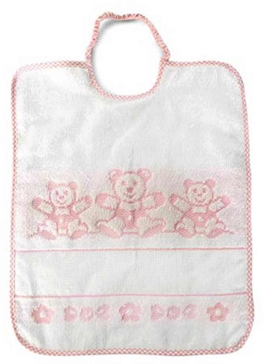 Babyslabbetje 100% katoen 30 x 35 cm - Roze