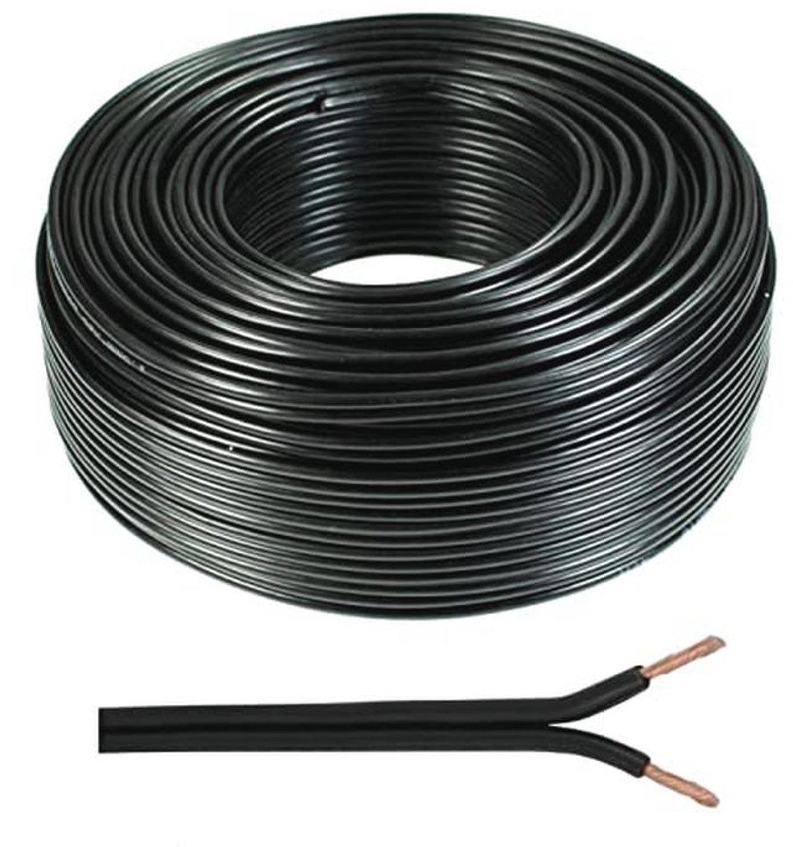 Luidsprekerkabel 25m - 2x2,5mm² - Koper Audiokabel - Zwart