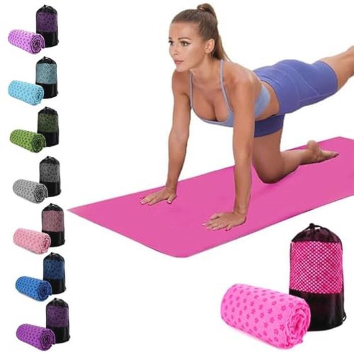 Zweetabsorberende Antislip Yoga Handdoek 24" x 72" - Sneldrogend en Lichtgewicht