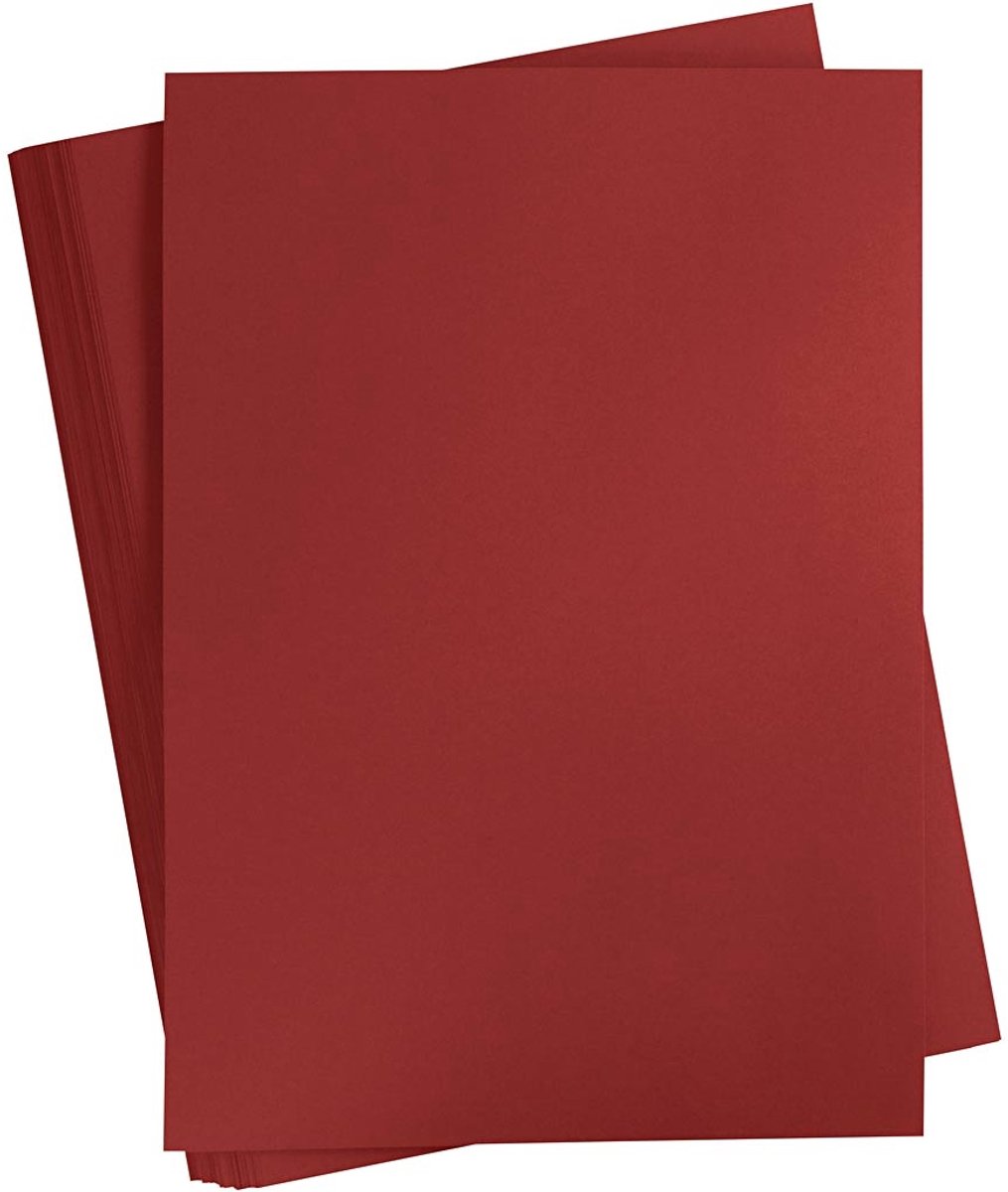 Rood Karton 180 Grams - Rood A2 Karton - Hobbykarton - Stevig Rood Papier - A2 Rood Papier 180 grams - Knutselpapier Knutselkarton - Bordeaux Rood - 42 x 60 cm - A2 - 100 Vellen