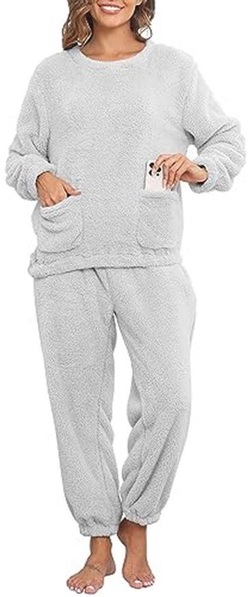Zachte fleece pyjama set voor dames unisex loungewear winter