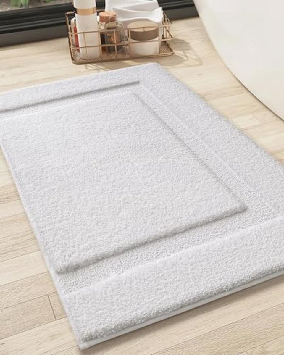 Zachte Antislip Badmat - Waterabsorberend en Sneldrogend - 61 x 92 cm - Wit