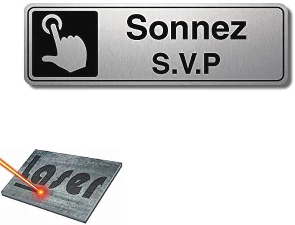 Graveerplaat zelfklevend 13 x 4 cm van geborsteld aluminium
