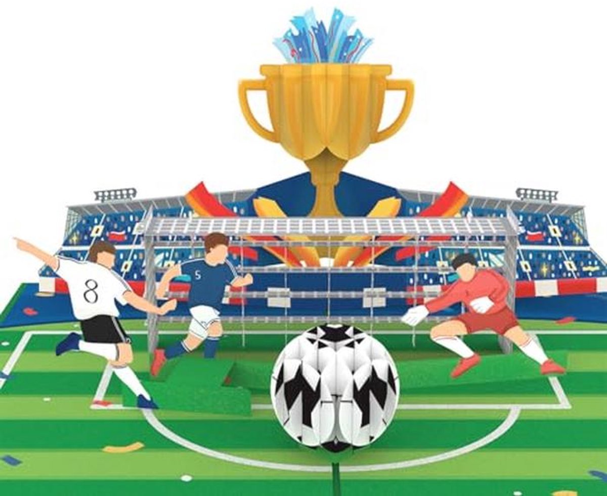 Pop-up verjaardagskaart voetbal voor kinderen en tieners - Grappige 3D kaart voor voetbalfans