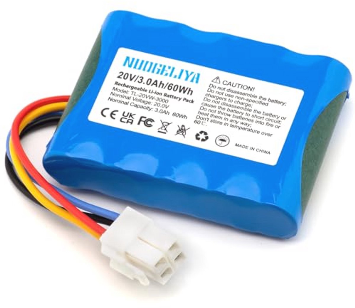 20V 3000mAh Li-Ion Reservebatterij Robotmaaier - afbeelding 3
