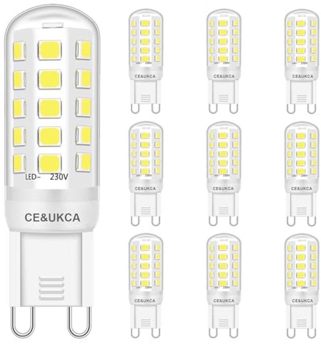 G9 LED-lampen 3W Koel Wit 6000K - Energiebesparend, Geen Flikkering, Niet Dimbaar, 10 Stuks