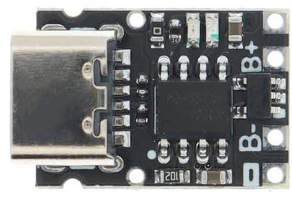 USB C-module acculader 18650 3,7 V met kortsluitbeveiliging en diepe ontlading