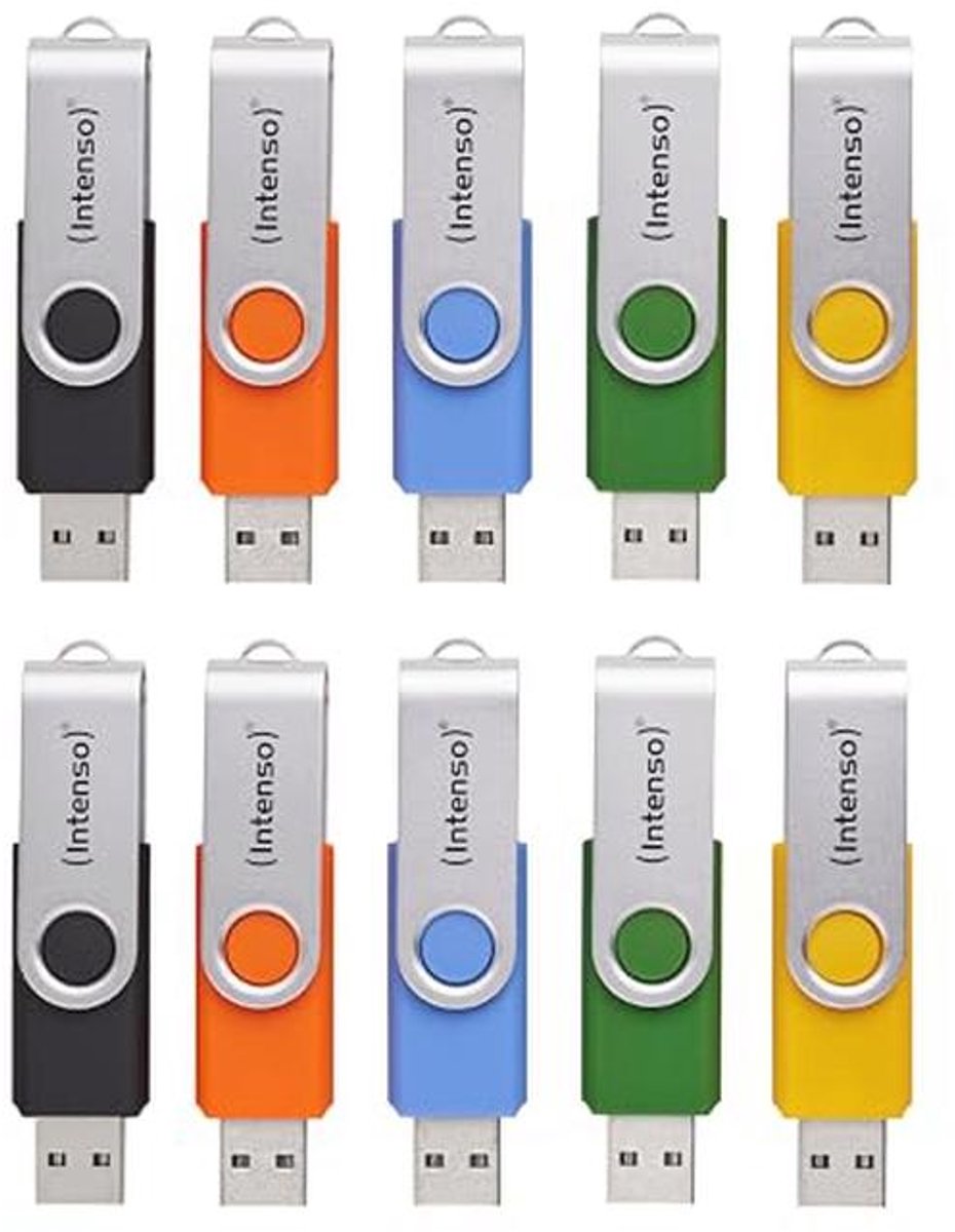 USB-sticks Multipack - 10 x 16 GB, USB 2.0, Kleurrijk en Praktisch