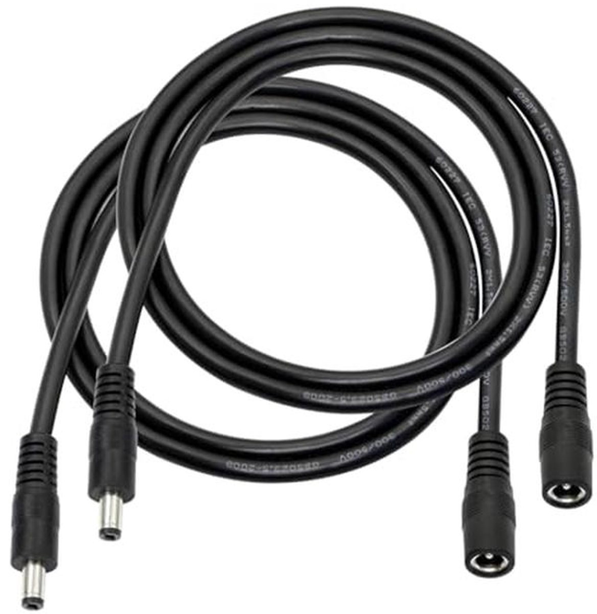 DC 5.5mm x 2.1mm Voedingskabel voor CCTV en LED - Pack van 2
