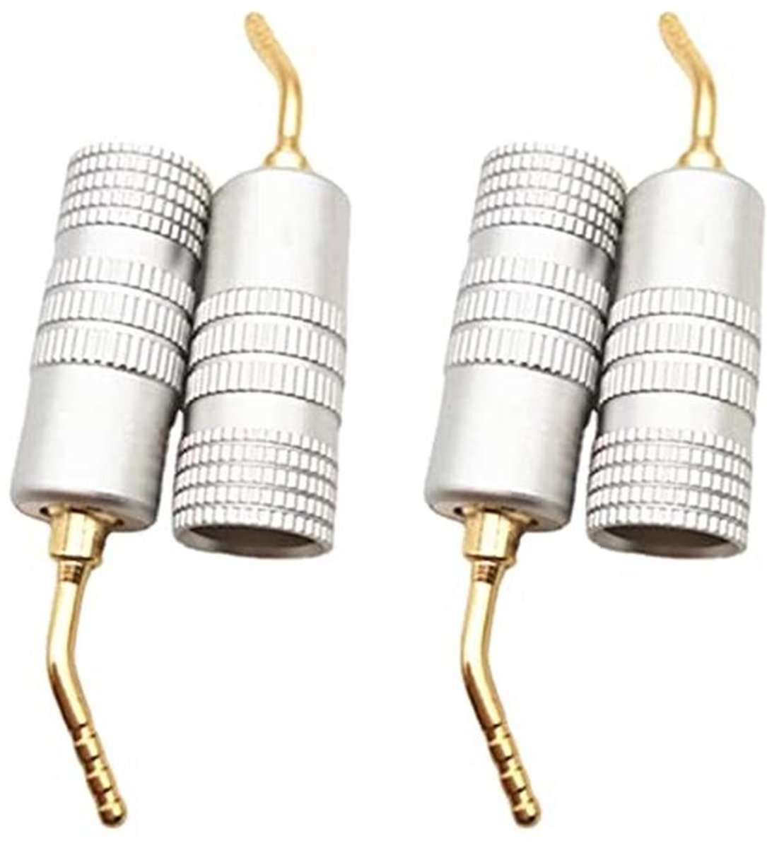 Vergulde 2mm Banaan Plug Schroef Type Audio Speaker Pin Plugs - 4 Pack