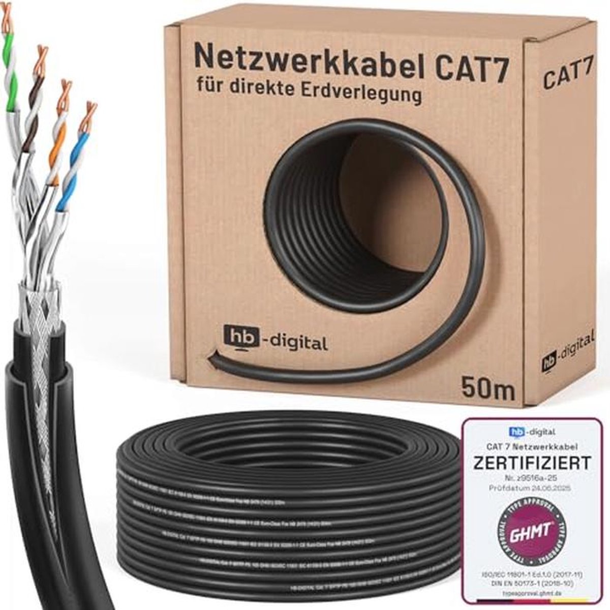 50 m CAT 7 Buiten Netwerkkabel voor Directe Aardinstallatie - S/FTP AWG23