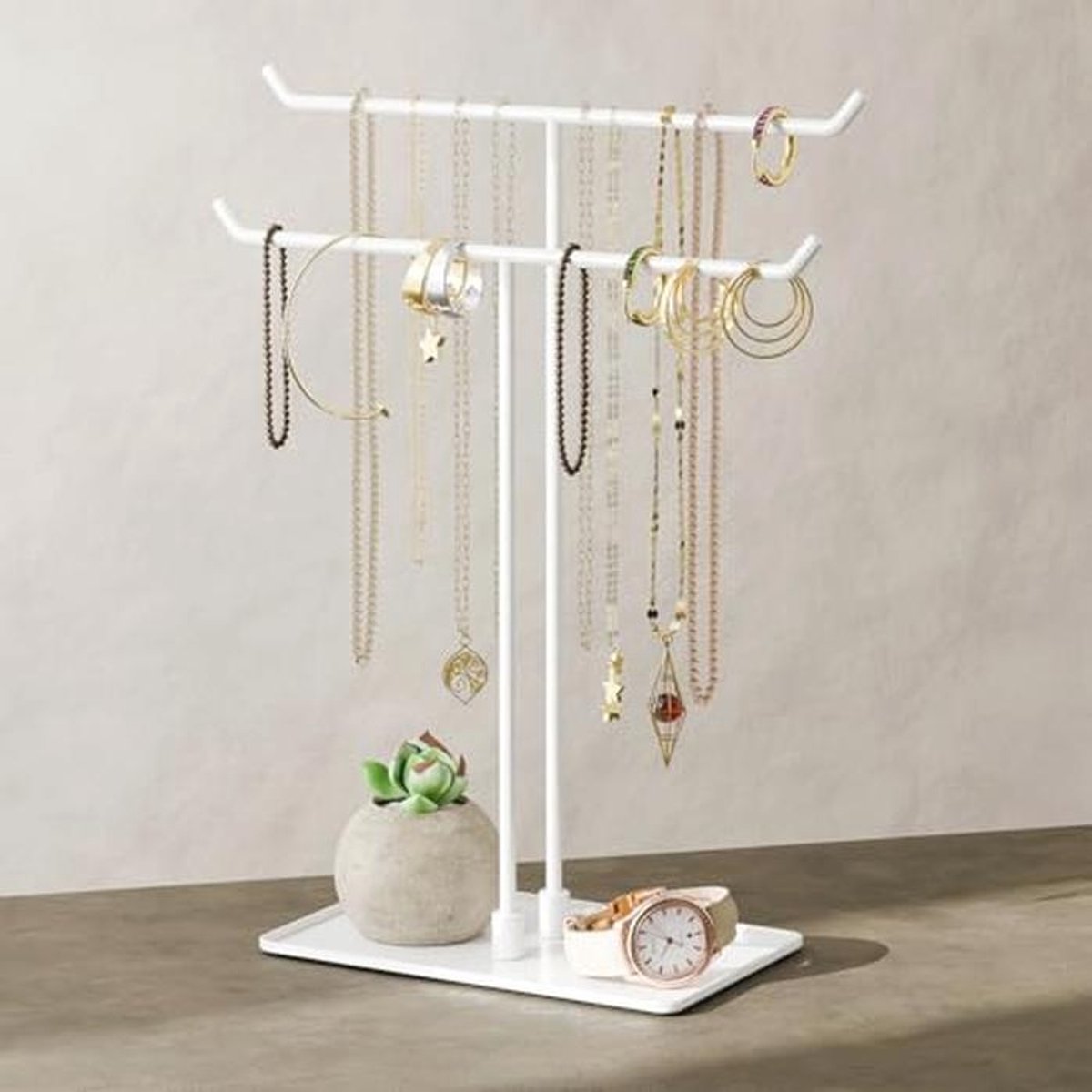 Ketting Organizer - Wit Metalen Ketting Houder voor Thuisdecoratie