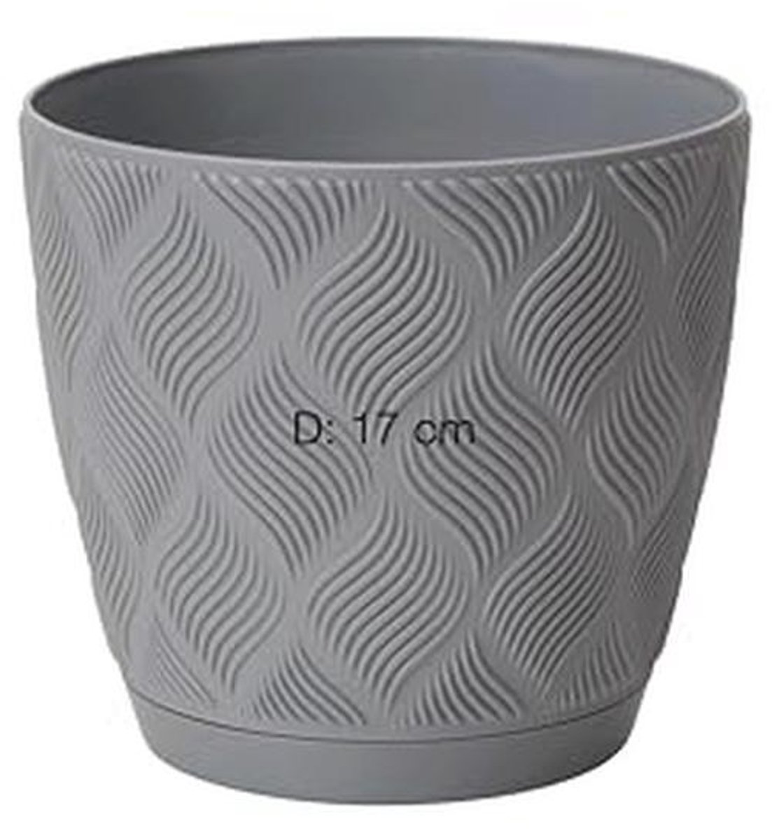 Decoratieve Plantenpot van 100% Gerecycled Materiaal met Onderzetter - Elegante 3D-patroon - Voor Binnen en Buiten
