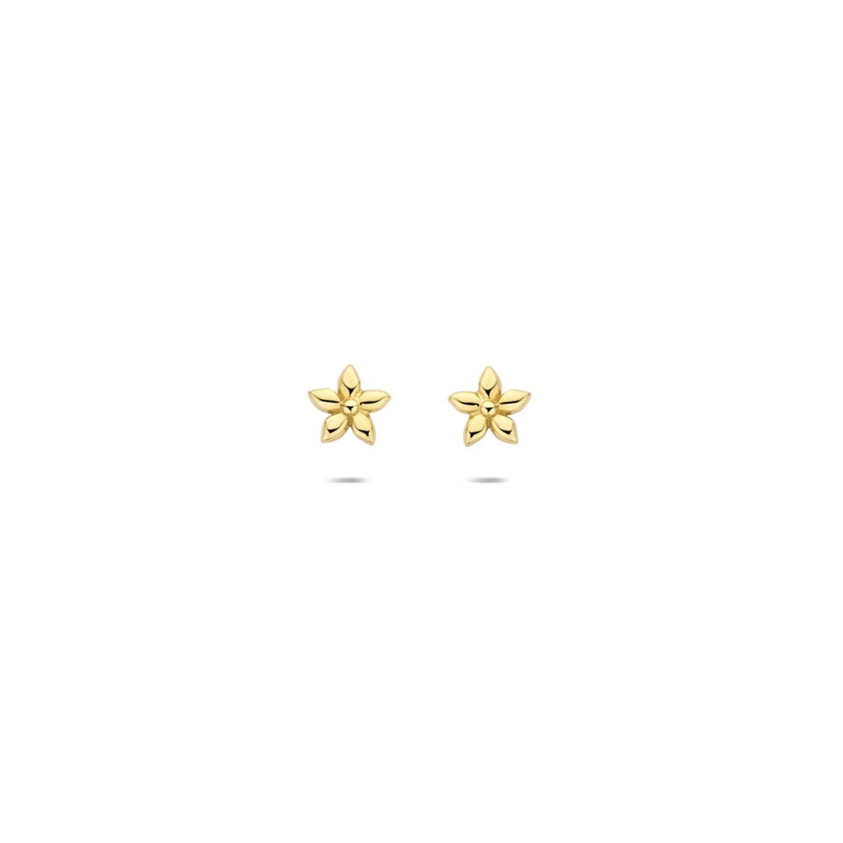 14K Geelgouden oorknoppen bloem 3,5 mm - 4035621