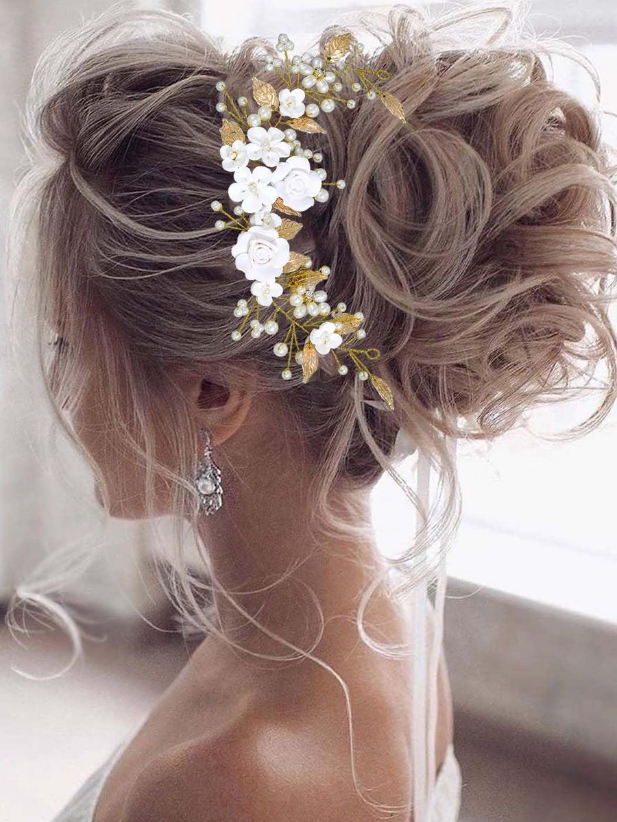 Bloem Haar Wijnstok Bruiloft Hoofdband - Gouden Haaraccessoires voor Vrouwen en Meisjes