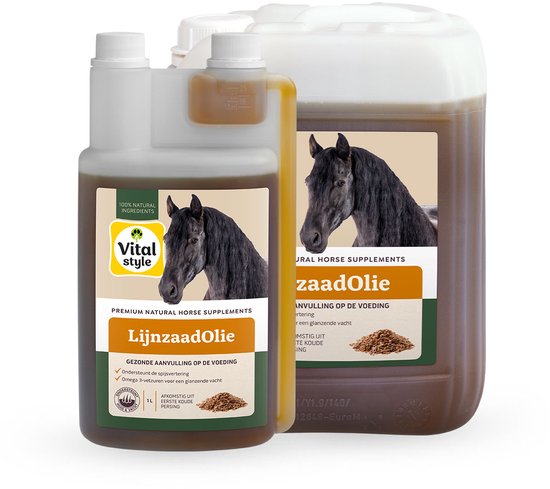 Vitalstyle LijnzaadOlie - VoordeelBundel - Supplement voor Paarden - Dé Gezonde Aanvulling op de Voeding Vitalstyle LijnzaadOlie - VoordeelBundel - Supplement voor Paarden - Dé Gezonde Aanvulling op de Voeding