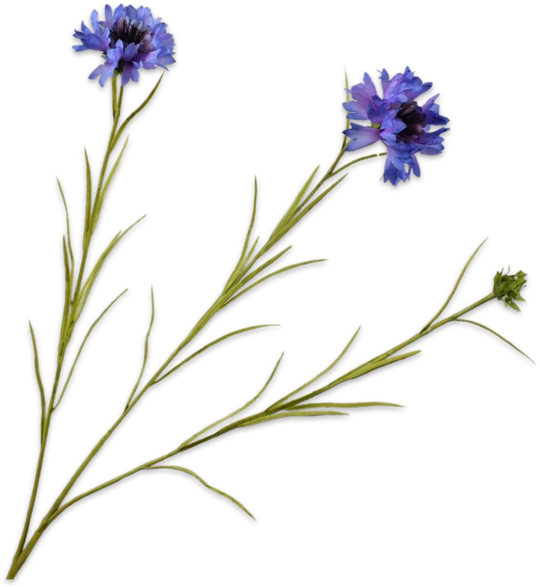 Silk-ka Kunstbloem - blauw - H65 cm - 2 stuks