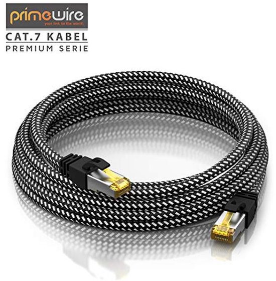 Freiwerk CAT.7 Netwerkkabel – 7,5 M Grijs | S-FTP LSZH PIMF | 10.000 Mbit/s & 600 MHz | Met RJ45 Stekker Voor Switch, Router, PC