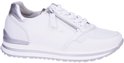 Witte Gabor sneaker met zilveren accenten op hiel en zool, rits en perforaties