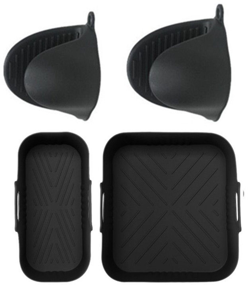 Accessoires - 4 stuks - geschikt voor Philips Dual Basket Airfryer 3000-serie 6L/3L - NA350 siliconen vormpjes accessoire set