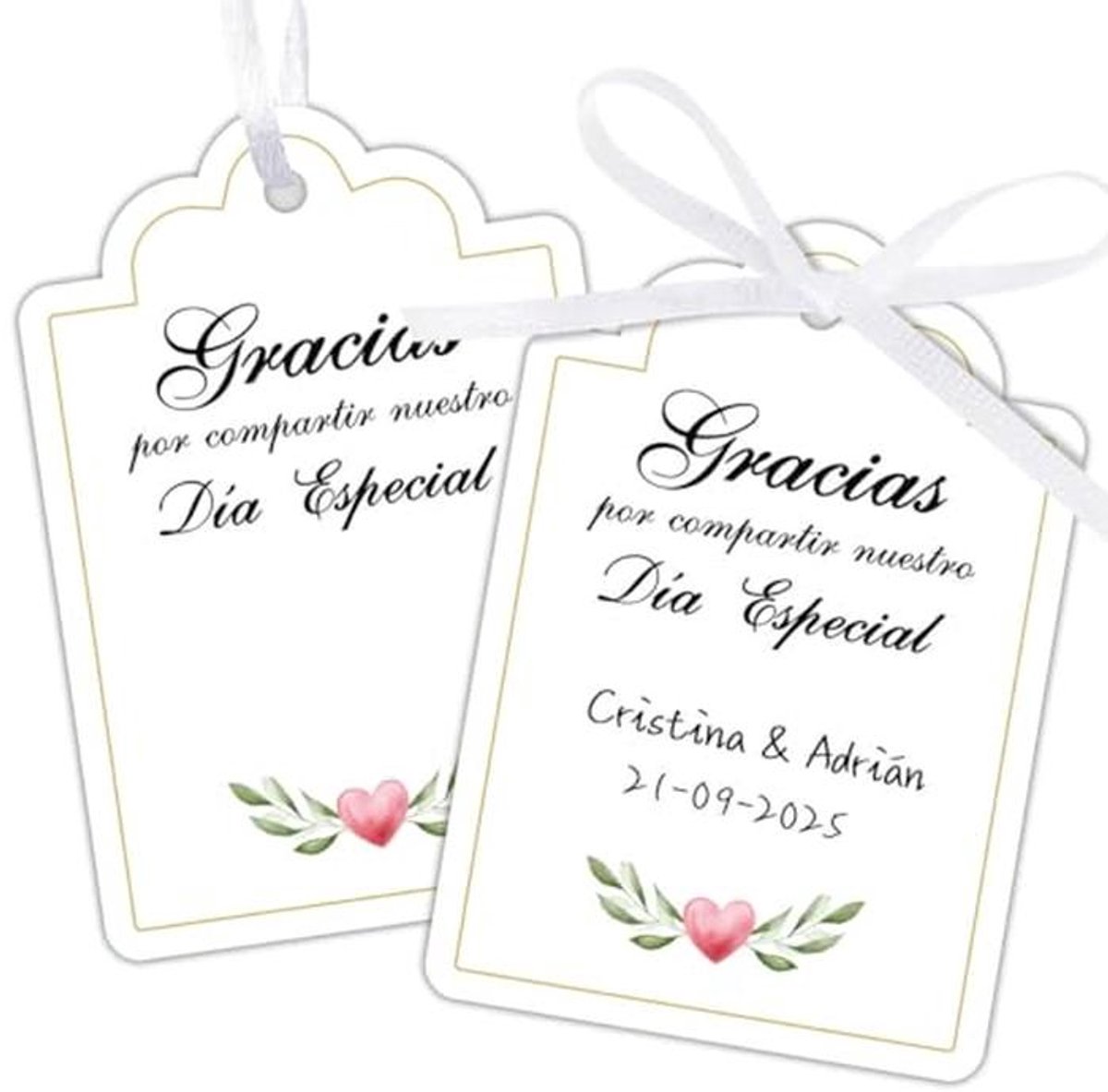 Bedankjes voor Bruiloft en Doop - 50 Papieren Cadeaulabels