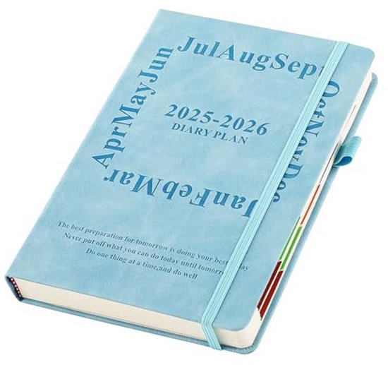 Academische Agenda 2025 – A5, 1 Dag Per Pagina, Met Penhouder, Pen, Stickers En Gesp, Paars 5 miniatura