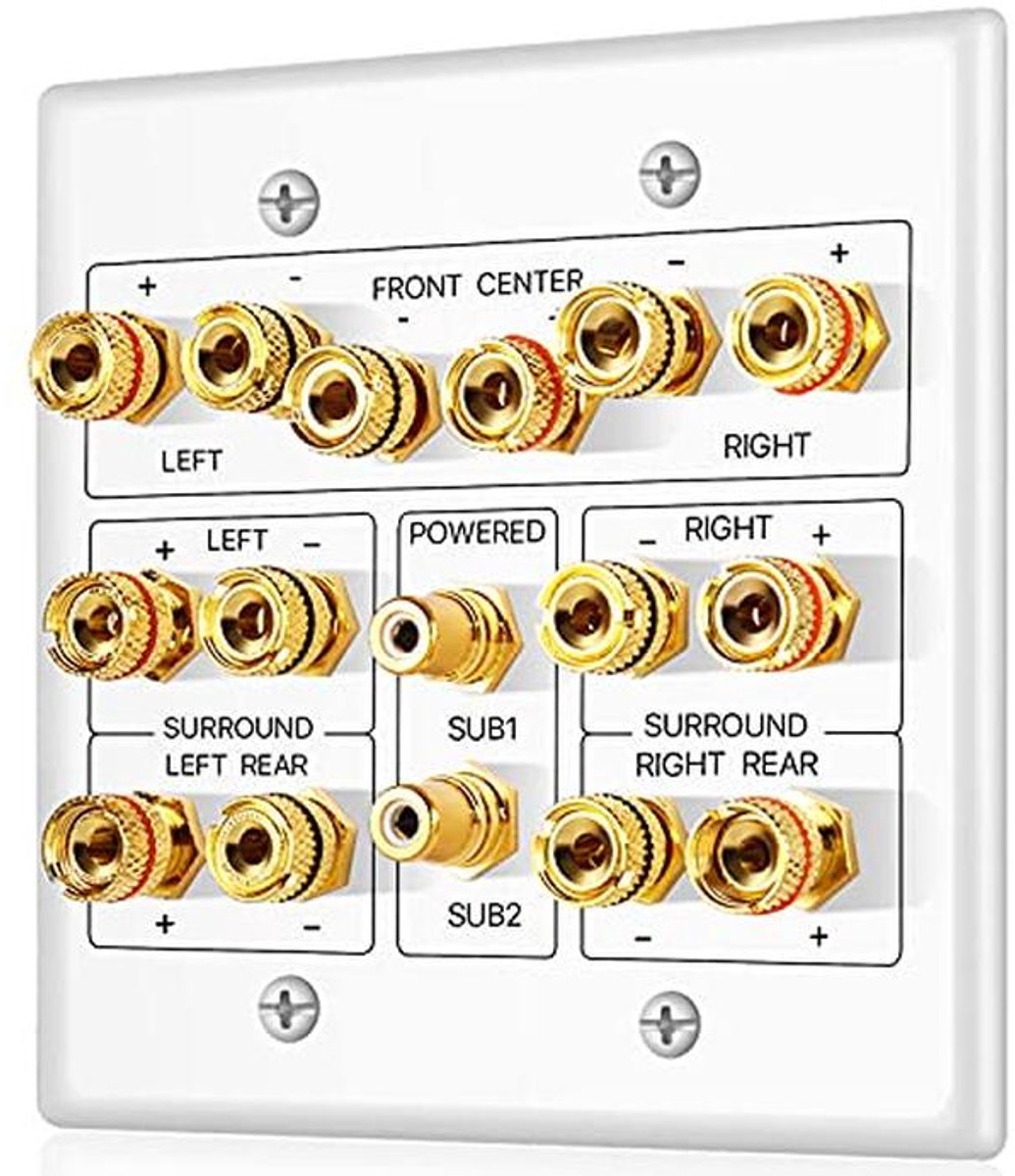 Subwoofer en Luidspreker Wandplaat - 7.2 Surround Sound Audio Wandluidsprekeraansluiting