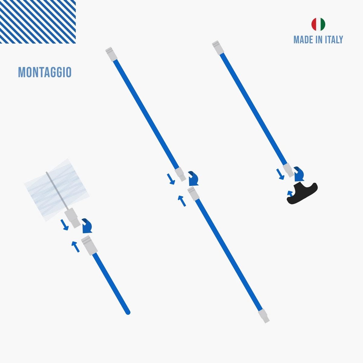 BARETTO Vervangingsborstel voor uw Pelletkachel Reinigingsset, 2 Standaard Nylon Borstels,