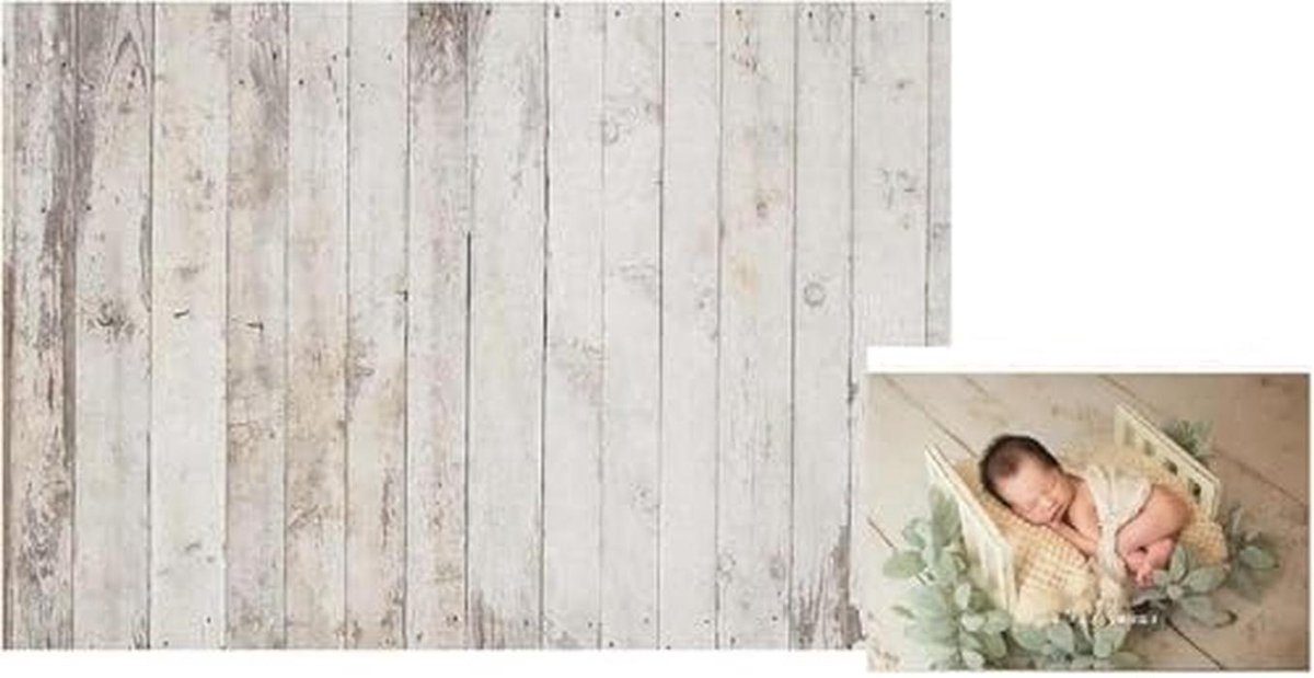 Fotografie Achtergrond 2.2x1.5m Grijs Houten Effect voor Babyfotografie