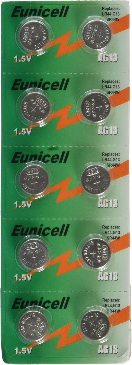 Knoopcellen AG13 LR44 - 1,5 V, 10 stuks - Alternatieven A76 L1154 SR44 G13 357