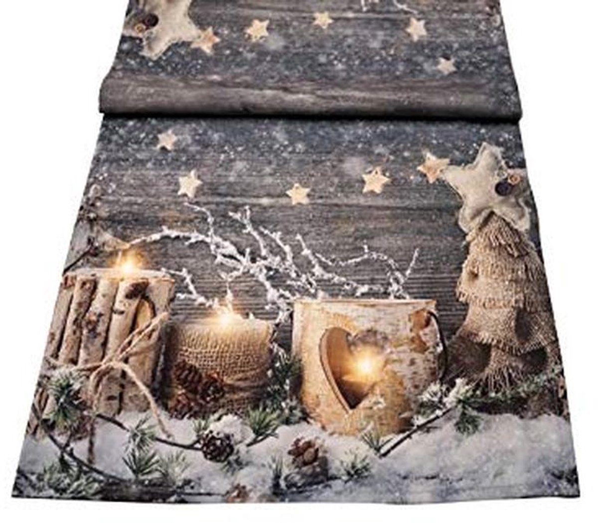 Tafelloper Kerstmis met Kaarsen Motief 140 x 40 cm