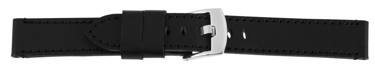Steinmeister Steinmeister heren vervangende armband LB0038 Horlogeband van echt leer, zwart, 18 mm - 26 mm