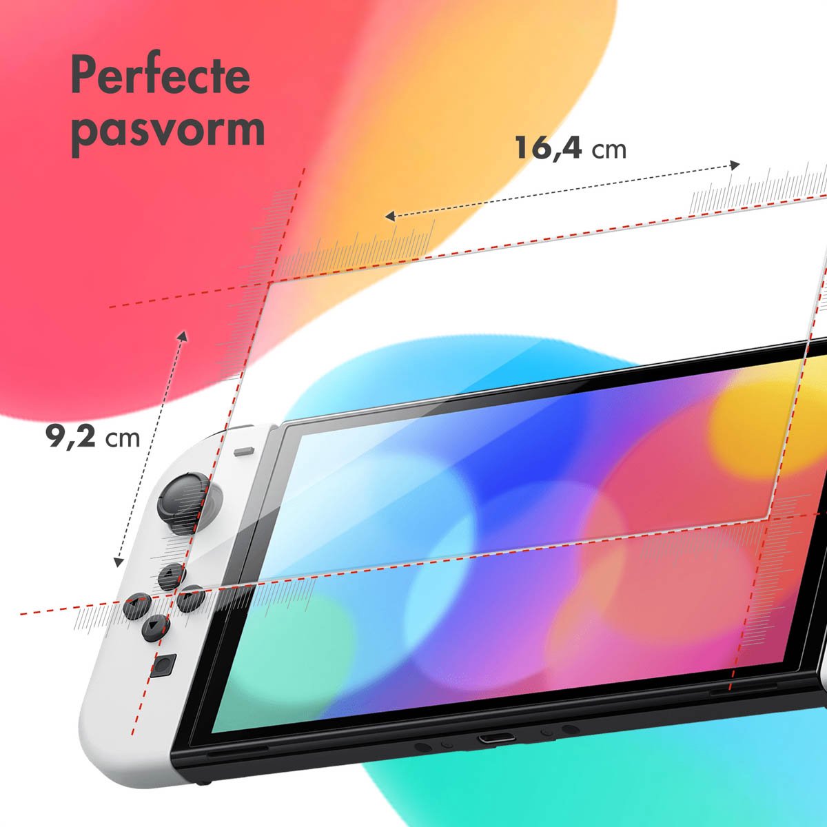 imoshion Screenprotector geschikt voor Nintendo Switch OLED - Gehard Glas, Anti Vingerafdruk Coating, Krasbestendig en UV Werend - Accessoires – foto 3