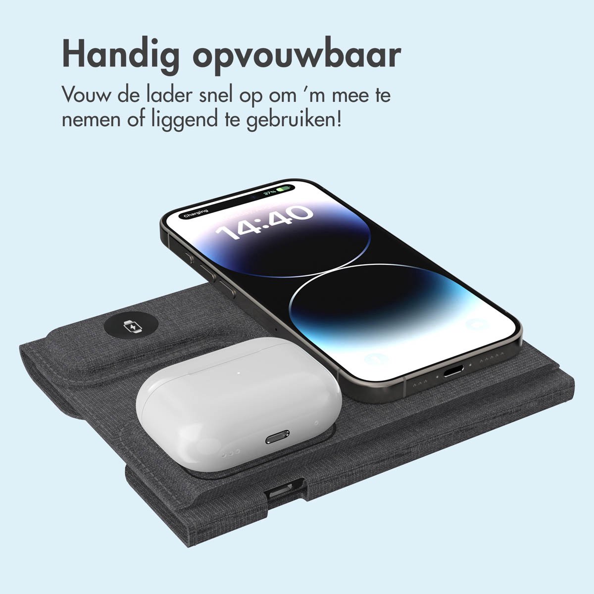 imoshion 3-in-1 Opvouwbare Draadloze Oplader 15W Qi thumbnail 3