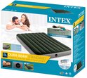 Doos Intex luchtbed met afbeeldingen van een stel, productafmetingen en Fiber-Tech technologie.