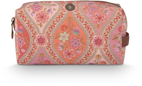 Pip Studio - Coco Make-up Tasje Dames - Trousse de toilette - Ornamento - Oranje - 21.5 x 10 x 10.5 cm