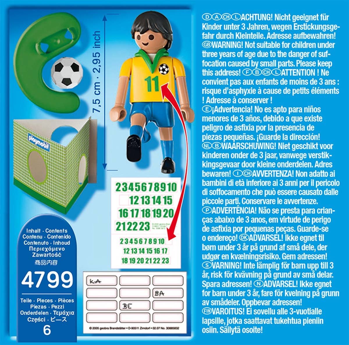 Voetbalspeler Brazilië/Joueur équipe Brésil