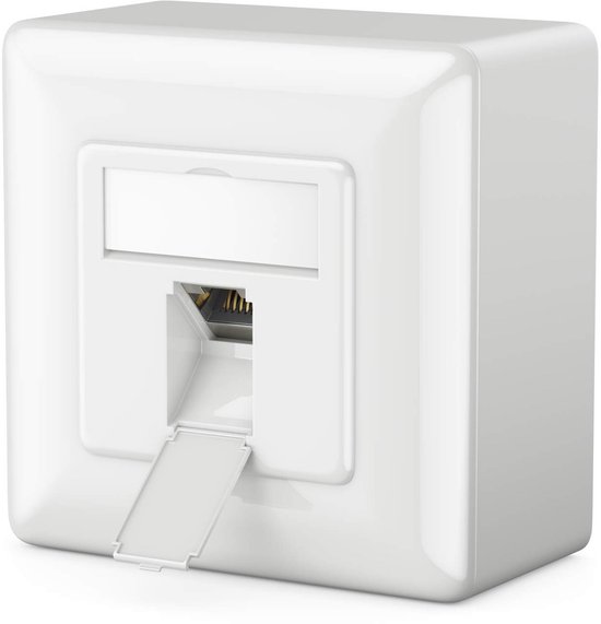 Metz Connect 130B12D20002-E Netwerkdoos Opbouw  Op Muur  CAT 6A 2 Poorten Zuiver Wit 994382