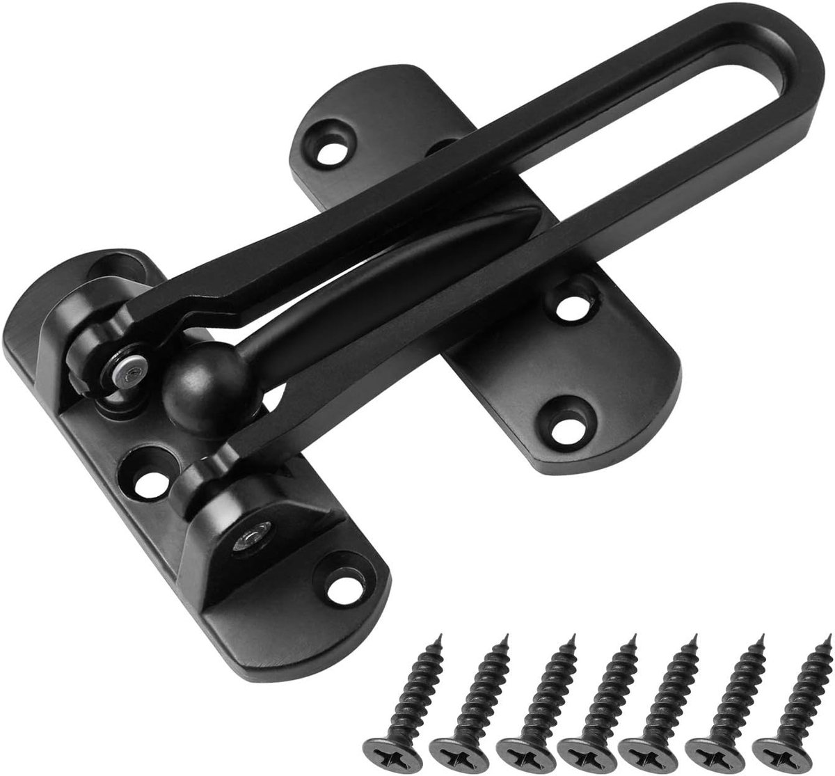 Kierstandhouder 100mm - Zwart Mat Zamak - Deurketting voor Binnendraaiende Deuren - Inclusief Montageset