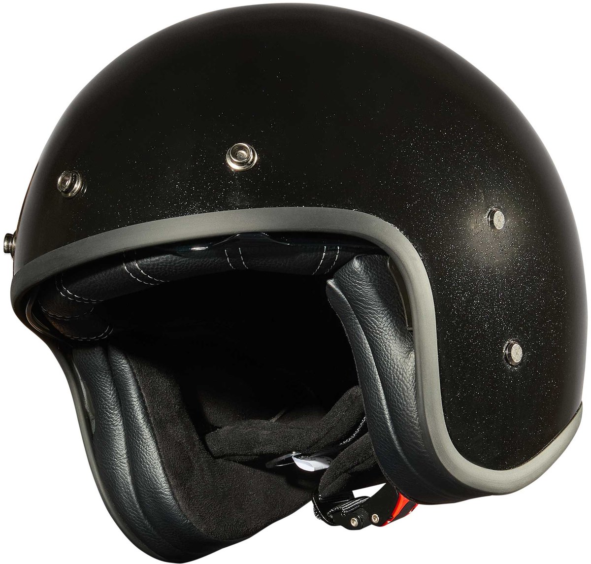 Peroz Filus Zwart Metallic Jethelm - Helm