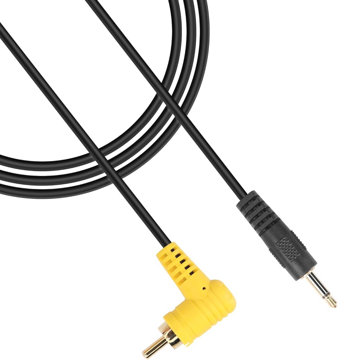 3,5 mm mono naar RCA kabel - 90 graden haakse audioconverter kabel voor luidsprekers en subwoofers (1,8 m)