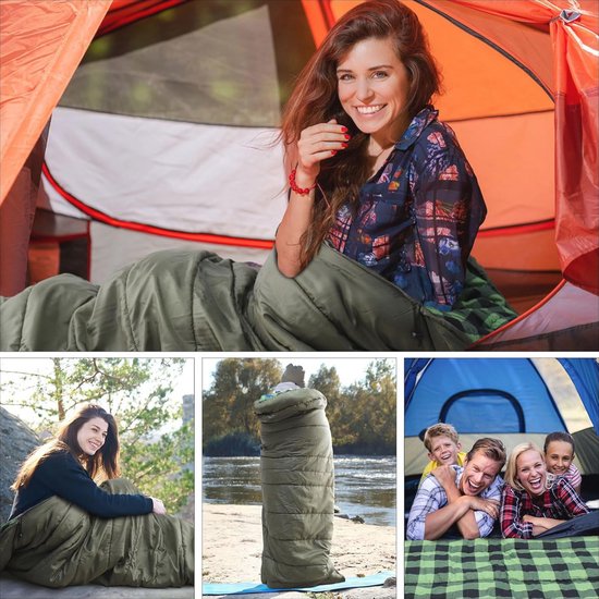 Oversized Slaapzak voor Koud Weer - 100% Katoen Flanel XXL - Dubbellaagse Winter Slaapzak voor Volwassenen van KingCamp — afbeelding 4