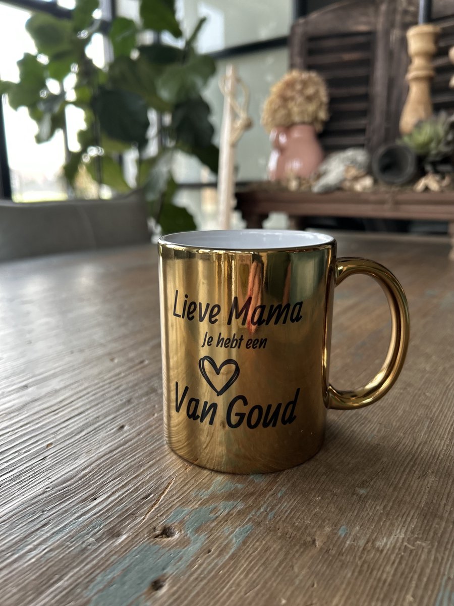 Creaties van Hier - Gouden Mok Mama - 330 ml - Keramiek