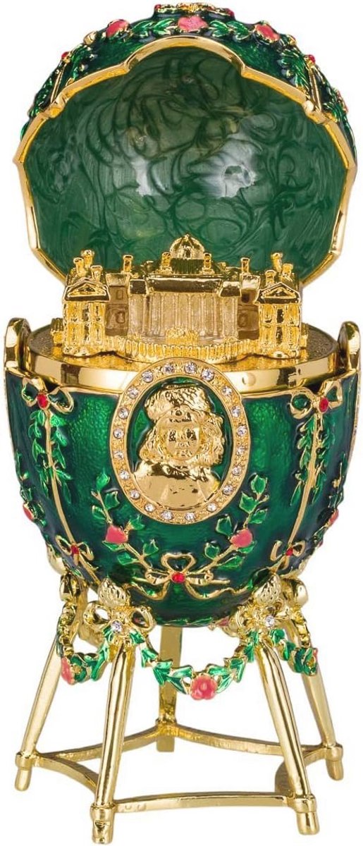 Fabergé-stijl Alexander Palace juwelendoos - 14 cm groen