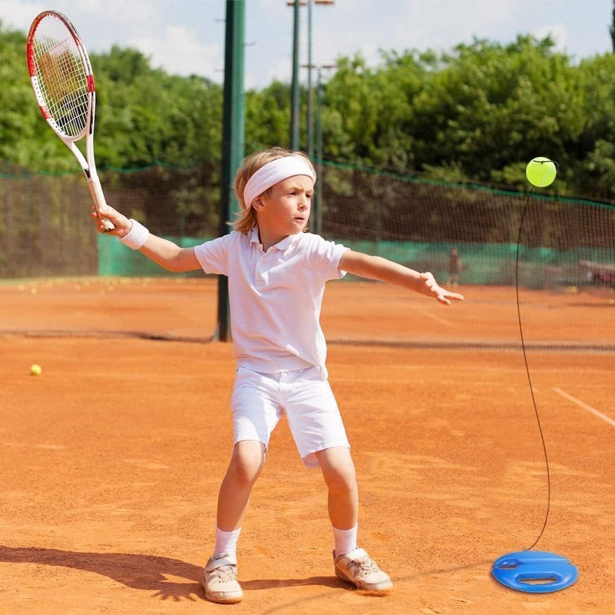 Tennistrainer Set met 2 Ballen voor Zelfstudie en Oefenen - Ideaal voor Alle Niveaus