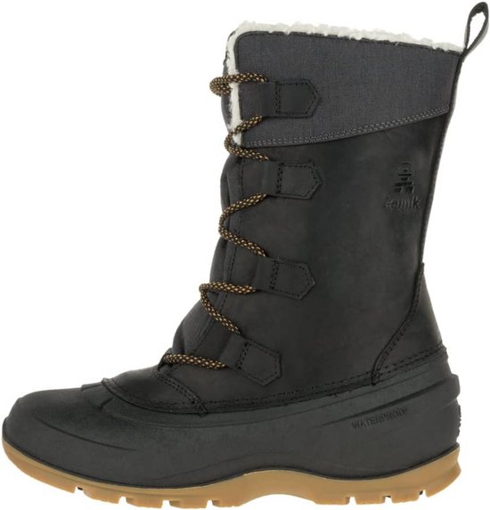 Mishansha Winterschoenen voor dames, gevoerde winterlaarzen, warme sneeuwlaarzen, antislip, maat 36-42, zwart, 42 EU